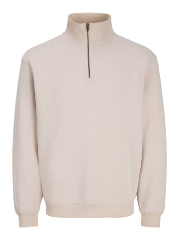 Jack & Jones Sweatshirt mit halbem Reißverschluss in Moonbeam