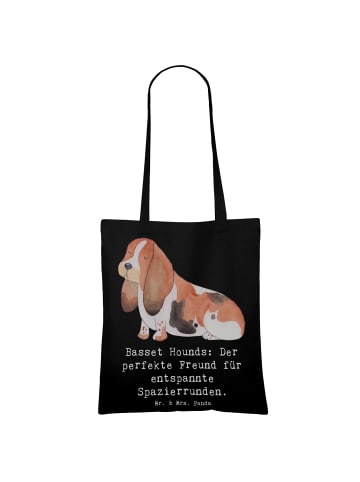 Mr. & Mrs. Panda Tragetasche Basset Hound Freund mit Spruch in Schwarz