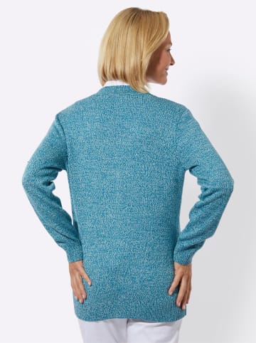 WITT WEIDEN Strickjacke in aquapetrol-ecru-meliert