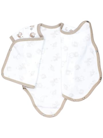 TupTam Baby Mädchen Kurzarm Wickelbody 5er Set in beige/weiß