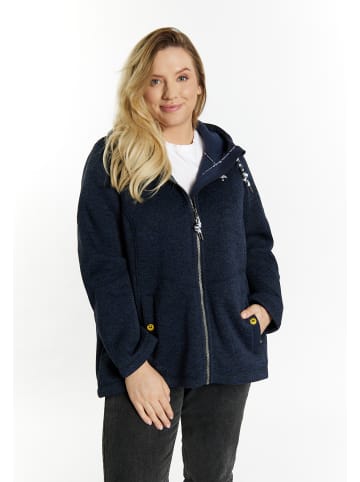 Schmuddelwedda Damen Strickfleecejacke in Marine Melange