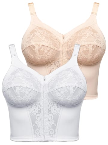 SUSA 2er Pack Longline BH Classics in Haut Weiss