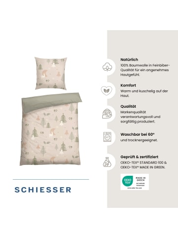 Schiesser Feinbiber-Bettwäsche-Set Uma in Sand