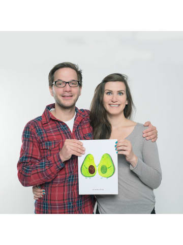 Mr. & Mrs. Panda Poster Avocado Pärchen ohne Spruch in Weiß