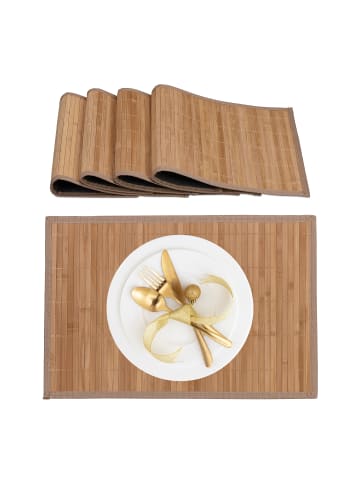 relaxdays 4 x Tischset in Natur - (B)45 x (T)30 cm