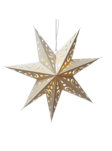 MARELIDA LED Papierstern Leuchtstern Weihnachtsstern D: 38cm in weiß