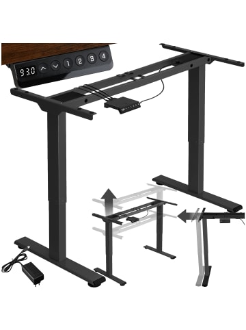 tectake Schreibtischgestell Melville höhenverstellbar 110-168x60x70-119cm