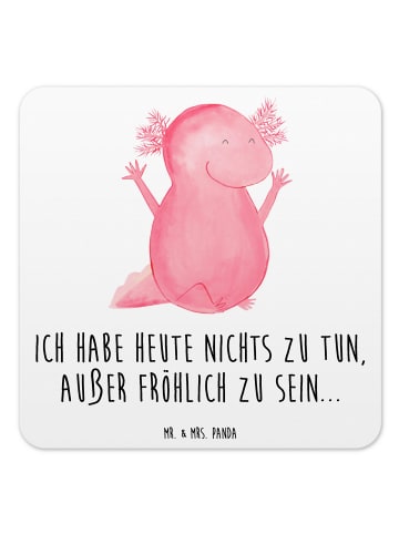 Mr. & Mrs. Panda Untersetzer Set Axolotl Hurra mit Spruch in Weiß