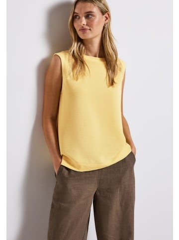 Street One Top mit Mesh-Details in Gelb
