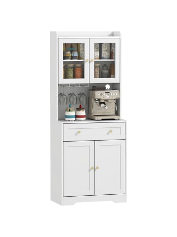 HOMCOM Küchenschrank-68L x 38B x 170H cm-Weiß