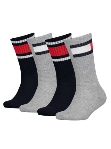 Tommy Hilfiger Socken 4er Pack in Grau/Navy