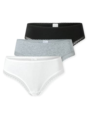 Schiesser String 3er Pack in Schwarz/Grau/Weiß