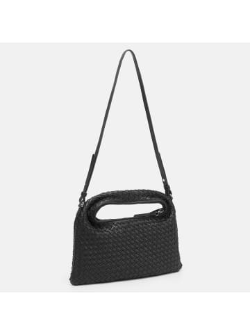 Les Visionnaires Sadie Weave Schultertasche Leder 37 cm in black