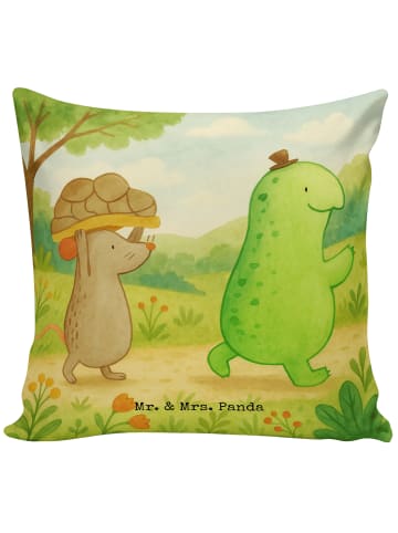 Mr. & Mrs. Panda Kopfkissen Schildkröte Maus Design ohne Spruch in Weiß