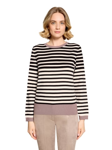 Betty Barclay Feinstrickpullover mit Rundhalsausschnitt in Patch Black/Taupe