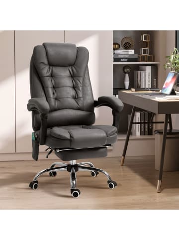 Vinsetto Bürostuhl mit Massagefunktion-65B x 70T x 111-119H cm-Dunkelgrau