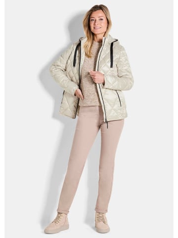 GOLDNER Kurzgröße:  Winterjacke mit Metallic-Glanz in stein