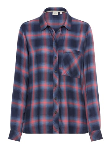 Camel Active Bluse aus reiner Viskose in Blau Rot