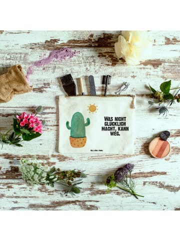 Mr. & Mrs. Panda Kulturbeutel Kaktus Sonne mit Spruch in Weiß