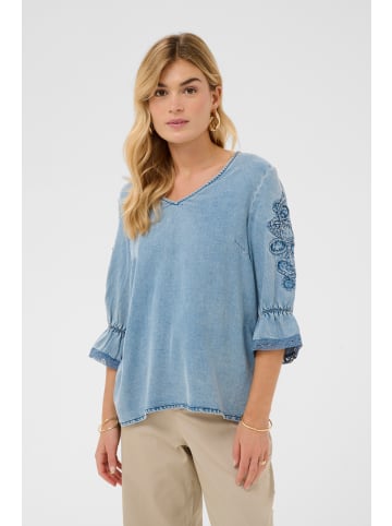 Cream Langarm-Bluse CRBella Regular fit in Seattle Mid Blu Denim
