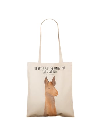 Mr. & Mrs. Panda Strandtasche Lamakopf Genervt mit Spruch in Creme