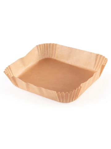 Kochwerk Backpapier-Schalen für Heißluft-Fritteusen 100er-Set 16x16x4,5cm braun Braun
