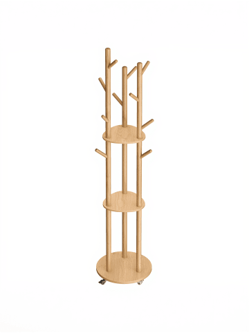 VASAGLE Garderobenständer Andi in Naturfarben - (B)40 x (H)175 x (T)40 cm