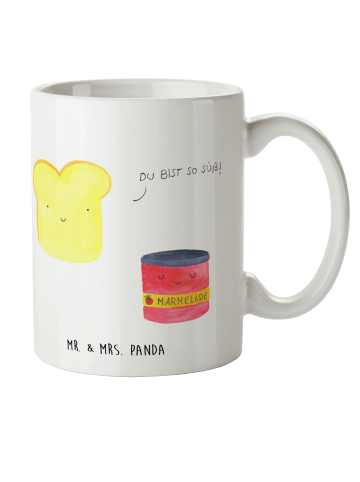 Mr. & Mrs. Panda Pott Toast Marmelade ohne Spruch in Weiß