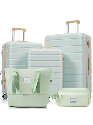ABRIHOME Koffer Set mit Spinner-Rädern und Kulturbeutel in Grün