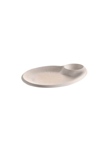 APS Teller -BLUSH- 24 x 20 cm, H: 2,5 cm Melamin, weiß / beige