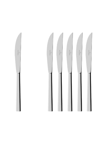 Villeroy & Boch 6er Set Tafelmesser Piemont 226 mm silber in silber
