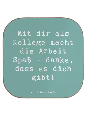 Mr. & Mrs. Panda Glas-Untersetzer Spruch Kollege Freude mit Spruch in Meeresbrise