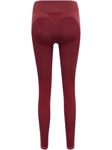 Hummel Hummel Leggings Hmlclea Yoga Damen Atmungsaktiv Schnelltrocknend Nahtlosen in CABERNET/APPLE BUTTER MELANGE