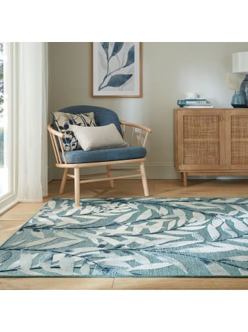 KADIMA DESIGN Eleganter Balkonteppich mit floralem Türkis-Design