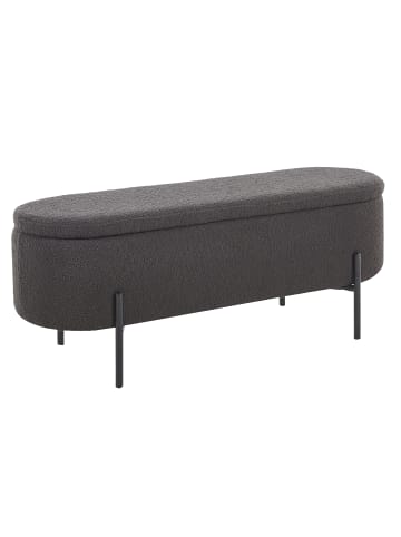 SalesFever Hockerbank 110 cm aufklappbar mit Stauraumfunktion aus Bouclé-Stoff in Anthrazit