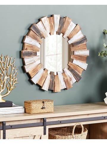 Beliani Dekospiegel ECATEPEC in Braun/Weiß/Schwarz - (W) 66 x (H) 66 x (L) 4 cm