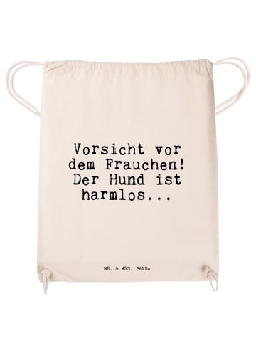 Mr. & Mrs. Panda Stoffbeutel Vorsicht vor dem Frauchen!... mit S... in Creme