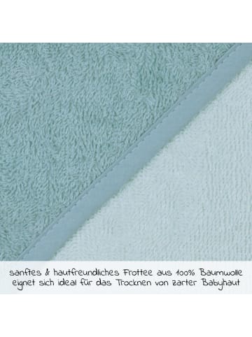 Wörner Kapuzenbadetuch 80 x 80 cm - Uni Mint Ei in blau
