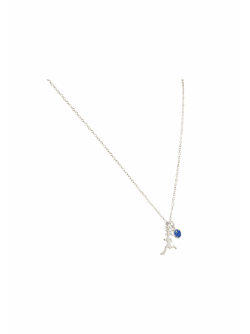 Gemshine Halskette mit Anhänger Fitness Runner im Sportschmuck Jogger Stil Saphir in silver coloured