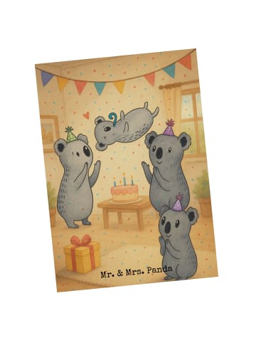 Mr. & Mrs. Panda Postkarte Koalas Geburtstag Design ohne Spruch in Weiß