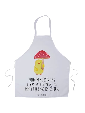 Mr. & Mrs. Panda Küchenschürze Küken Fliegenpilz mit Spruch in Weiß