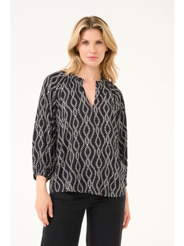 Kaffe Langarm-Bluse KAsigrid in Black/Chalk Print