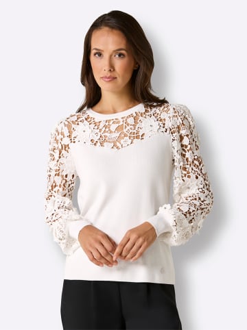 creation L Rundhalspullover in ecru