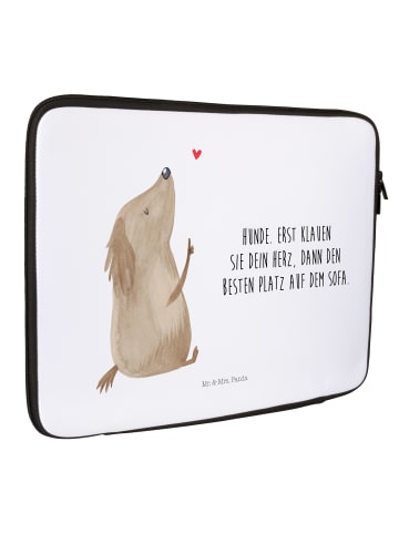 Mr. & Mrs. Panda Notebook Tasche Hund Liebe mit Spruch in Weiß