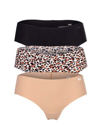 DKNY Slip 3er Pack in Schwarz/Beige/Leo