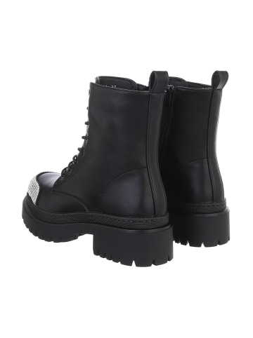 Ital-Design Stiefelette in Schwarz und Silber