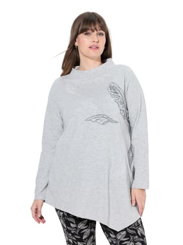 Ulla Popken Longshirt in grau melange