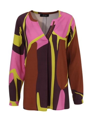 Aniston SELECTED Schlupfbluse in aubergine-pink-braun-senf