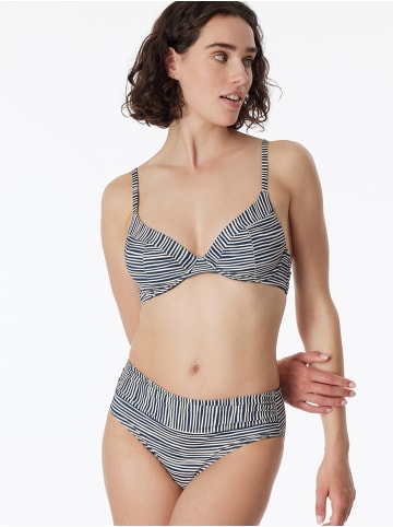 Schiesser Bügel-Bikini Aqua Sea Blossom in schwarz, weiß