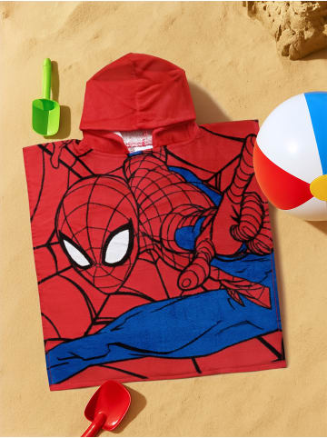 Spiderman Spiderman - Badeponcho  Baumwolle 100 x 50 cm in blau/rot